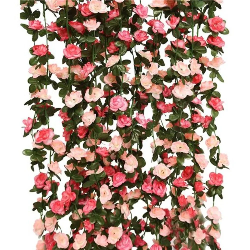 8pcs 65.6Ft Flower Garland, Fake Rose Vine Artificial Flowers Hanging Rose Ivy